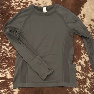 Gray Long Sleeve Athletic Top